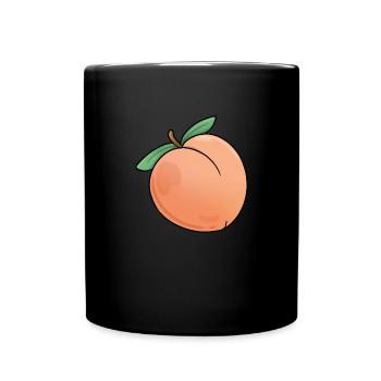Pfirsich - Tasse einfarbig - Schwarz - Vorne