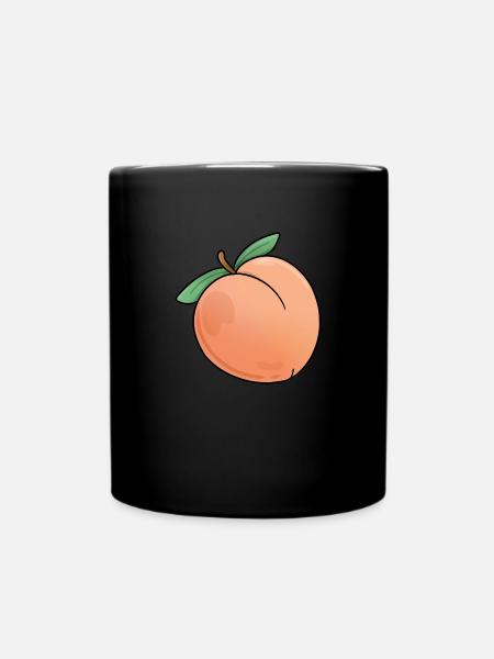 Pfirsich - Tasse einfarbig - Schwarz