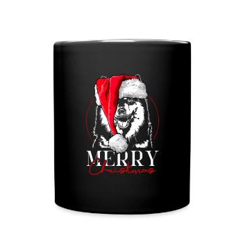Santa FINNISCHER LAPPHUND Merry Christmas Wilsigns - Tasse einfarbig - Schwarz - Vorne
