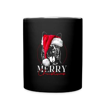 Santa MALINOIS Merry Christmas Dogs Dog Wilsigns - Full Colour Mug - black - Front