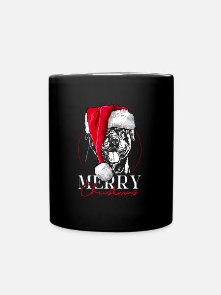 Santa ROTTWEILER Merry Christmas Hunde Wilsigns - Tasse einfarbig - Schwarz