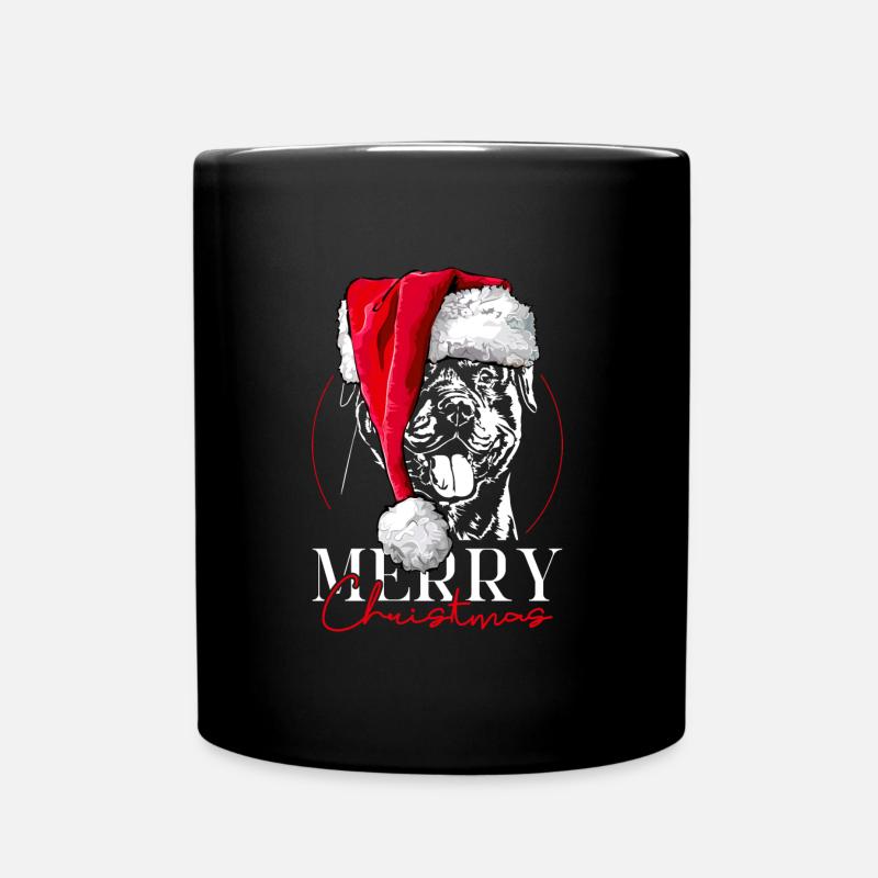 Santa ROTTWEILER Merry Christmas Hunde Wilsigns - Tasse einfarbig - Schwarz