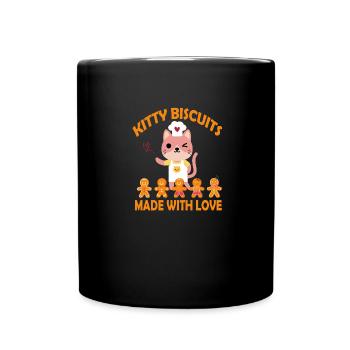 Kitty Biscuits Made With Love - Tasse einfarbig - Schwarz - Vorne