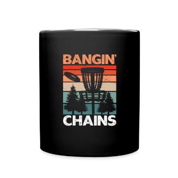 Bangin Chains Funny Disc Golf - Tasse einfarbig - Schwarz - Vorne