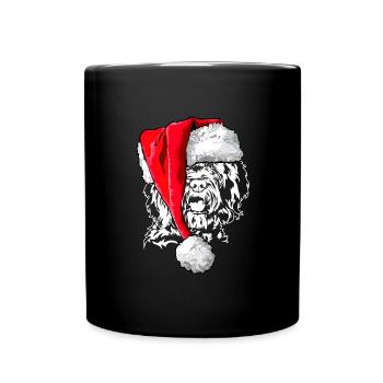 Santa BARBET Noël Chien de chasse Chiens Wilsigns - Mug uni - noir - Devant