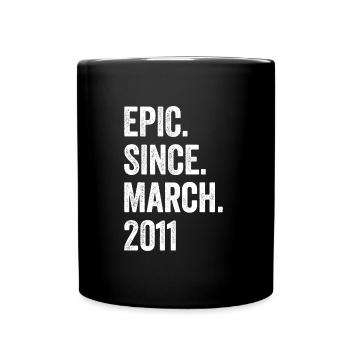 12 ans Epic depuis mars 2011 12e anniversaire - Mug uni - noir - Devant