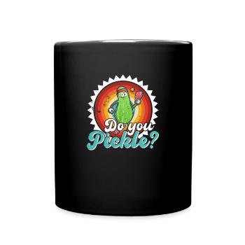 Pickelball Pickle Gurke Schläger Lustig - Tasse einfarbig - Schwarz - Vorne