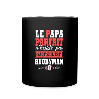 Rugby papa joueur de rugby sport rugby - Mug uni - noir - Devant