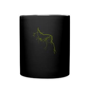 grüne blitze - Tasse einfarbig - Schwarz - Vorne