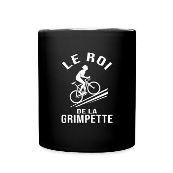 velo le roi de la grimpette humour vélo homme - Mug uni - noir - Devant