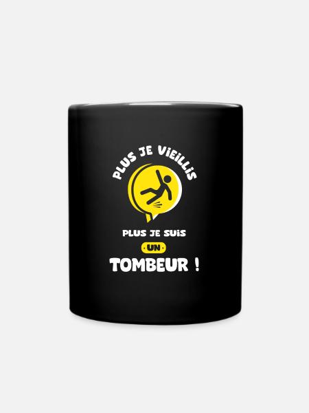 plus je vieillis plus je suis un tombeur - Mug uni - noir
