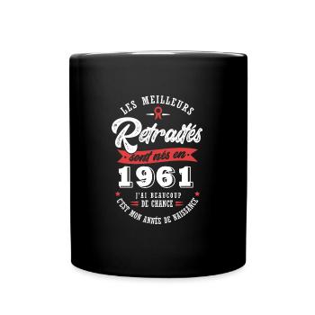 1961 anniversaire retraité né en 1961 - Mug uni - noir - Devant