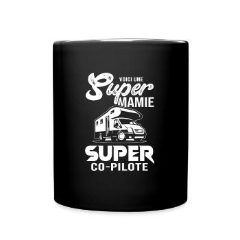Mamie camping car cadeau grand parents - Mug uni - noir - Devant