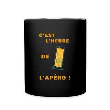 HEURE APERO - Mug uni - noir - Devant