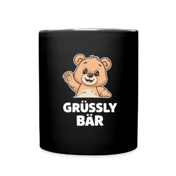 Grüssly Bear - When Grizzly Is Too Evil. Hi, everybody - Full Colour Mug - black - Front