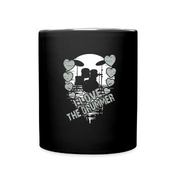 Ich liebe den Schlagzeuger - ich liebe Schlagzeug - Tasse einfarbig - Schwarz - Vorne