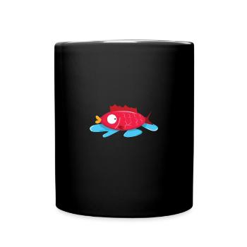 Fisch ohne wasser - Tasse einfarbig - Schwarz - Vorne