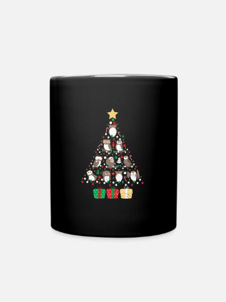 Owls Christmas Tree - Weihnachten - Tasse einfarbig - Schwarz