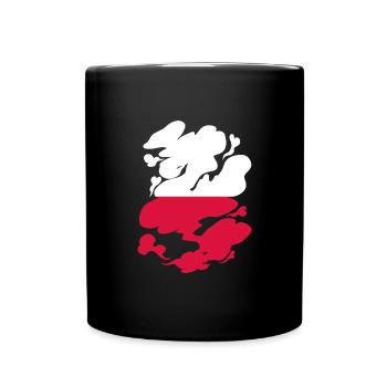 Poland Flag Used Look Polska Polish Flag - Full Colour Mug - black - Front