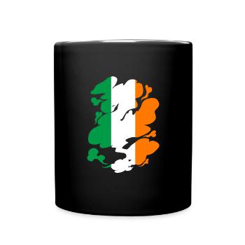 Ireland Flag Vintage Irish Flag Dublin - Full Colour Mug - black - Front
