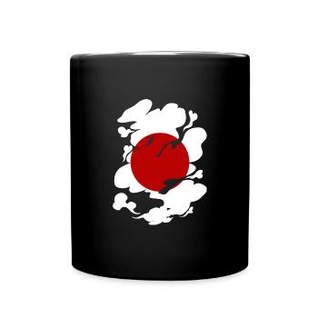 Drapeau du Japon utilisé Look Nihon Drapeau japonais - Mug uni - noir - Devant