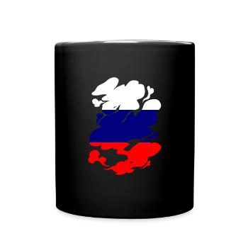 Drapeau de russie Vintage Drapeau russe d’occasion Look - Mug uni - noir - Devant