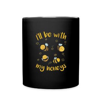 Beekeeper Honeycomb Bee Bees Honey Bee With My Honeys - Full Colour Mug - black - Front