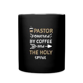 Pastor Powered By Coffee And The... - Full Colour Mug - black - Front