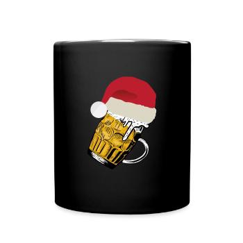 Christmas Beer | Santa Claus, Gift - Full Colour Mug - black - Front