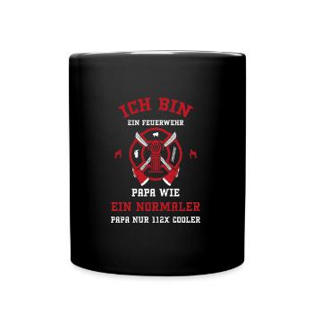 Ich Bin Ein Feuerwehr Papa Wie E... - Tasse einfarbig - Schwarz - Vorne