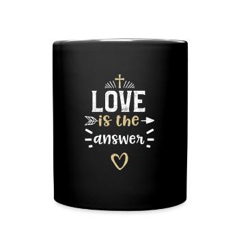 Love is the answer - Jesus - Full Colour Mug - black - Front