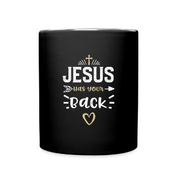 Jesus Has Your Back - Jesus - Full Colour Mug - black - Front
