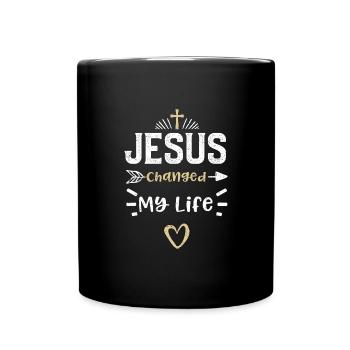 Jesus Changed My Life - Jesus - Full Colour Mug - black - Front