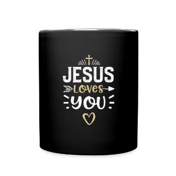 Jésus t’aime - Jésus - Mug uni - noir - Devant