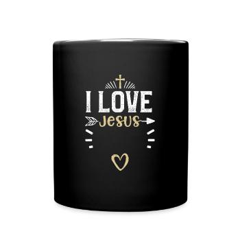 I Love Jesus - Jesus - Tasse einfarbig - Schwarz - Vorne