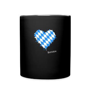 Bayern, Herz, Bavaria, Love, Oberbayern - Tasse einfarbig - Schwarz - Vorne