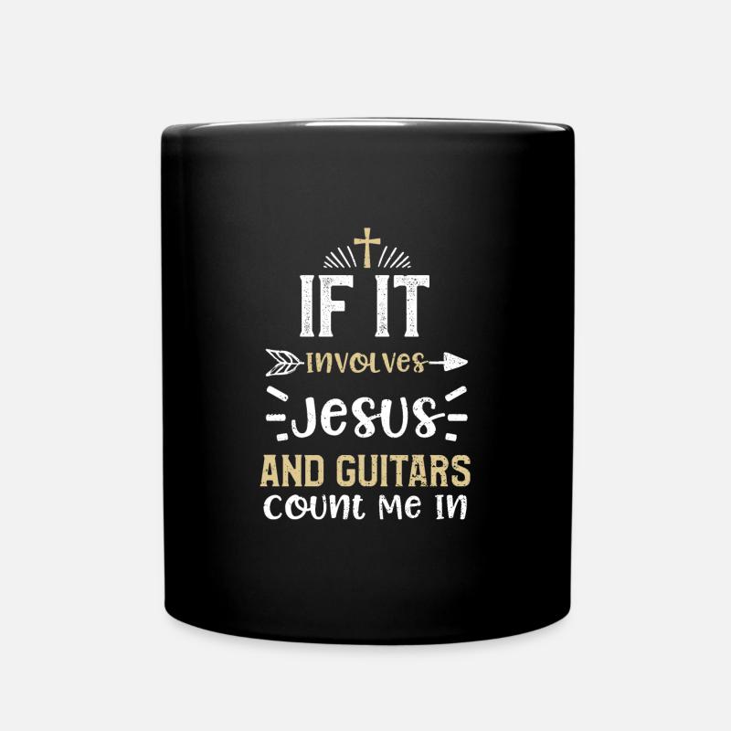S’il s’agit de Jésus et de guitares... - Mug uni - noir