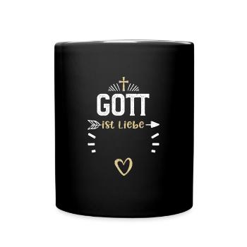 Gott ist Liebe - Jesus - Tasse einfarbig - Schwarz - Vorne