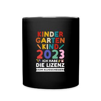Kindergarten 2023 Anfang Kita-Kind Geschenk - Tasse einfarbig - Schwarz - Vorne