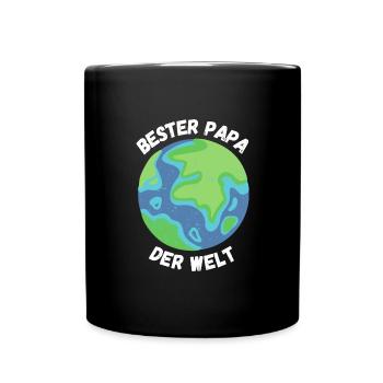 Bester Papa der Welt Vater - Tasse einfarbig - Schwarz - Vorne