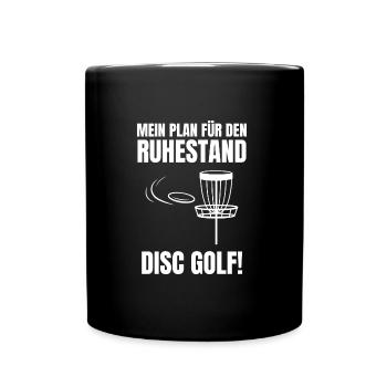 Rente Discgolf Frisbee Ruhestand Geschenk - Tasse einfarbig - Schwarz - Vorne