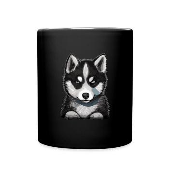 Husky Puppy Dog Baby Sled Dog - Mug uni - noir - Devant
