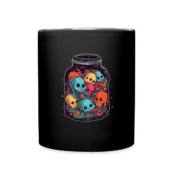 Geist im Glas Geister Horror Totenkopf Seelen - Tasse einfarbig - Schwarz - Vorne