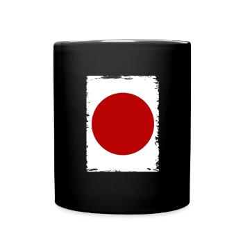 Japan Flagge Used Look Nihon Japanische Fahne - Tasse einfarbig - Schwarz - Vorne