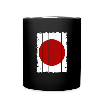 Japan Flag Used Look Nihon Japanese Flag - Full Colour Mug - black - Front