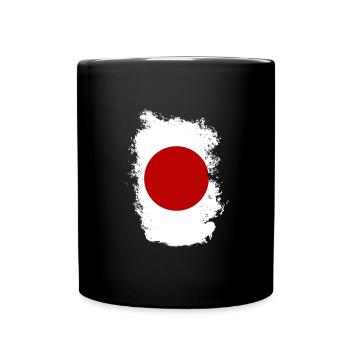 Drapeau du Japon utilisé Look Nihon drapeau japonais - Mug uni - noir - Devant