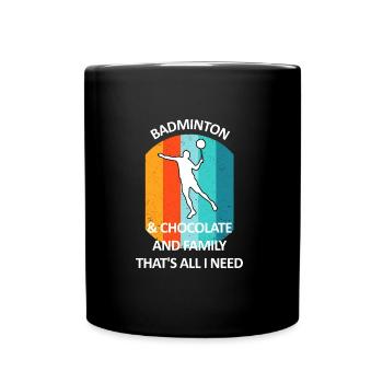 Badminton Badminton Badminton Player Chocolat - Mug uni - noir - Devant