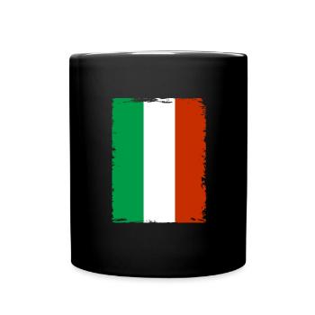Drapeau de l’Italie Drapeau italien Vintage Look vieilli - Mug uni - noir - Devant