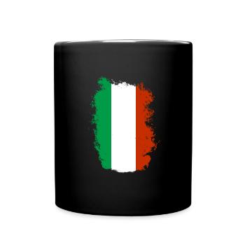 Italy Flag Vintage Italian Flag Used Look - Full Colour Mug - black - Front