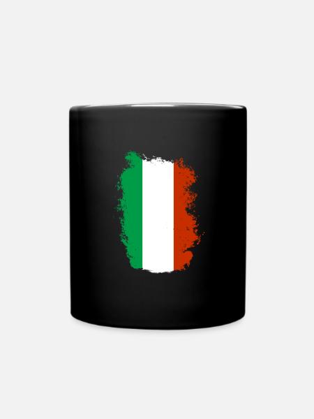Drapeau italien vintage drapeau italien look usé - Mug uni - noir